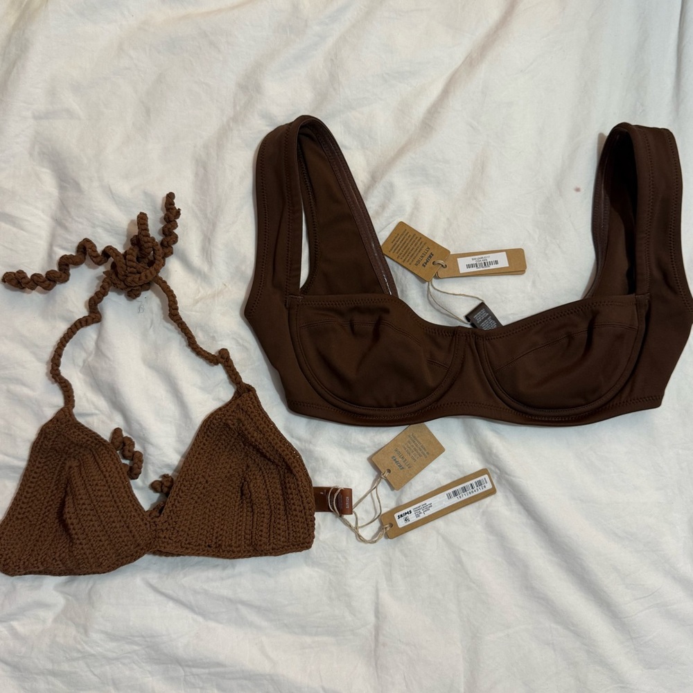 Skims brown swim top bundle xxs